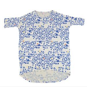 NWOT LULAROE "IRMA" HIGH/LOW TUNIC TOP  W/TRIANGLES SZ. XXS